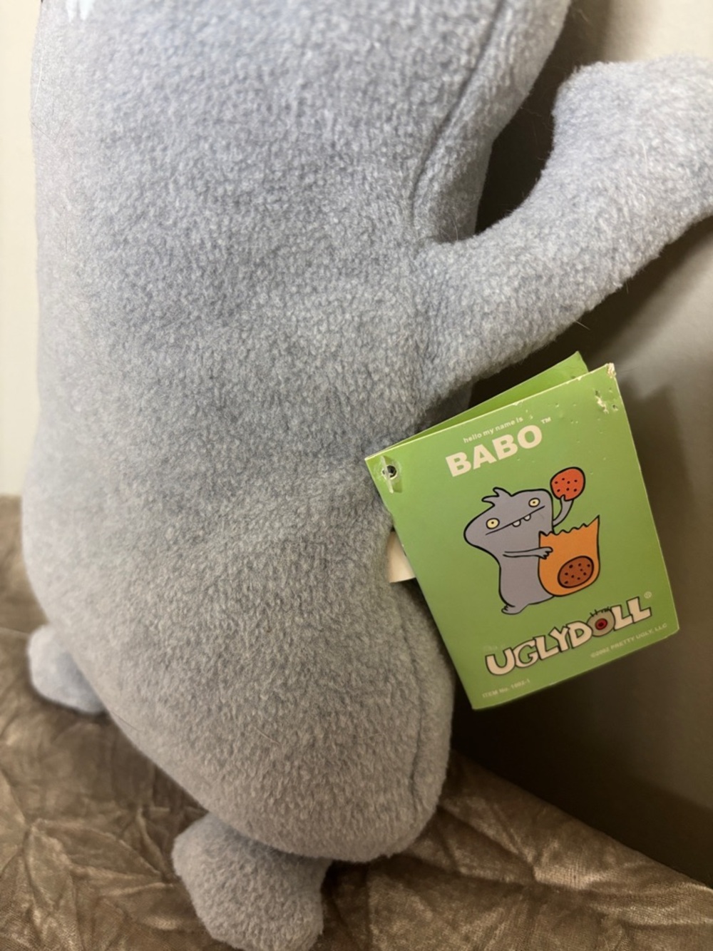 Babo-Grey Monster Plush Stuffed Animal with Yellow Eyes - Soft Kids Toy - Picture 2 of 7